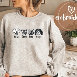 Custom EMBROIDERED Pet Sweatshirt Pet Gifts Custom Dog - Etsy