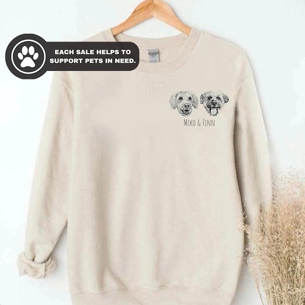Personalized Pet Portrait Sweatshirt: Custom Dog Mom Gift