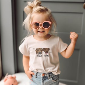 EMBROIDERED Custom Pet T-shirt for Kids, Toddler Dog Shirt, Youth Pet Face Shirt, Children Clothing, Personalized Kids Tshirt, Gift for Kids