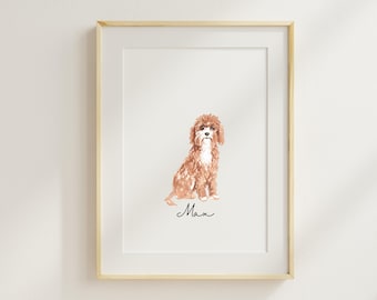 Custom Watercolor Pet Portrait: Personalized Dog Memorial Art, Portrait from Photo