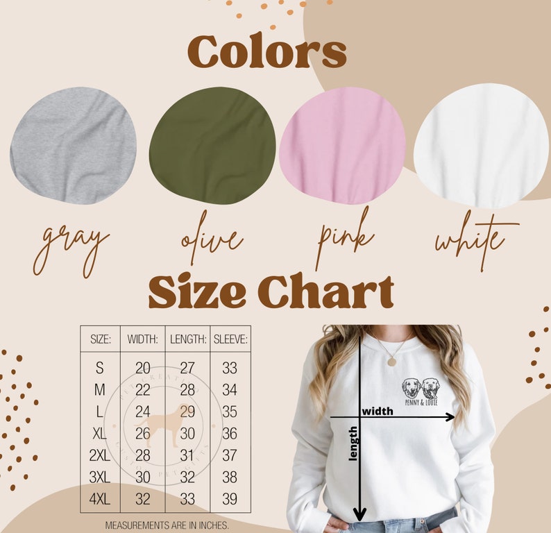 Custom EMBROIDERED Dog Ear Outline Sweatshirt Pet Gifts Etsy