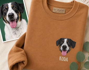 Aangepast GEBORDUURD huisdiersweater, geborduurde trui hondportret, gepersonaliseerd cadeau voor eigenaren van gezelschapsdieren, Moederdagcadeau hond moeder