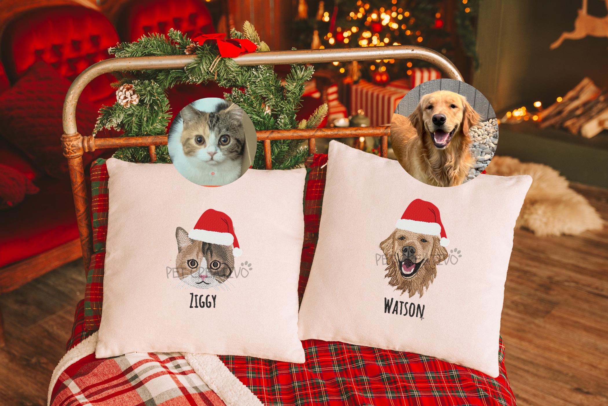 Dog Christmas Pillow Etsy