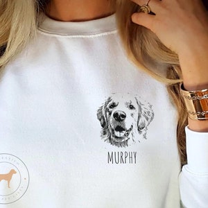 Personalized Pet Sweatshirt, Pet Gifts, Gift for Dog Mom, Custom Dog Portrait Sweatshirt, Pet Portrait, Pet Face Shirt, Dog Mom Gift image 8