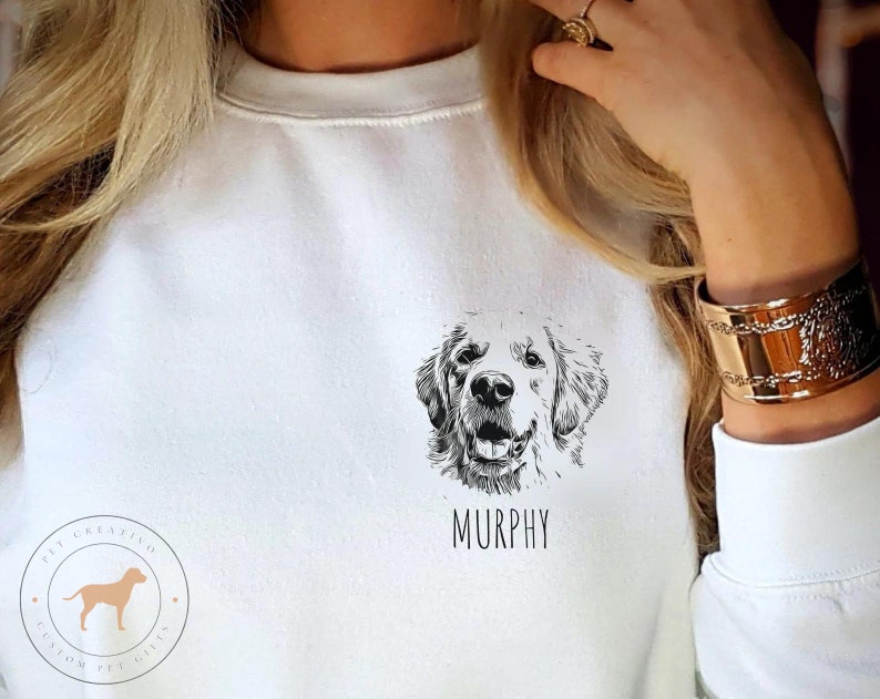 Personalized Pet Sweatshirt, Pet Gifts, Gift for Dog Mom, Custom Dog Portrait Sweatshirt, Pet Portrait, Pet Face Shirt, Dog Mom Gift image 8