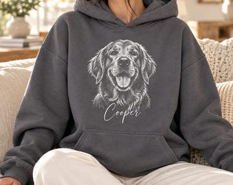 Custom Pet Portrait Hoodie from Photo, Personalized Gift for Dog Lover, Dog Mom Gifts, Dog Dad Gifts, Cat Gifts