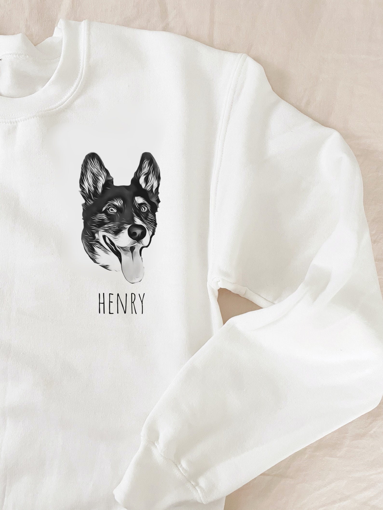 Custom Dog Sweatshirt Custom Dog Portrait Crew Neck | Etsy