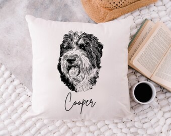 Custom Pet Portrait Pillow: Personalized Dog or Cat Throw Pillow