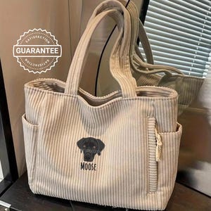 Custom Pet Portrait Tote Bag, Embroidered Dog Tote Bag, Personalized Pet Bag, Dog Mom Gift, Mother’s Day Gift image 11