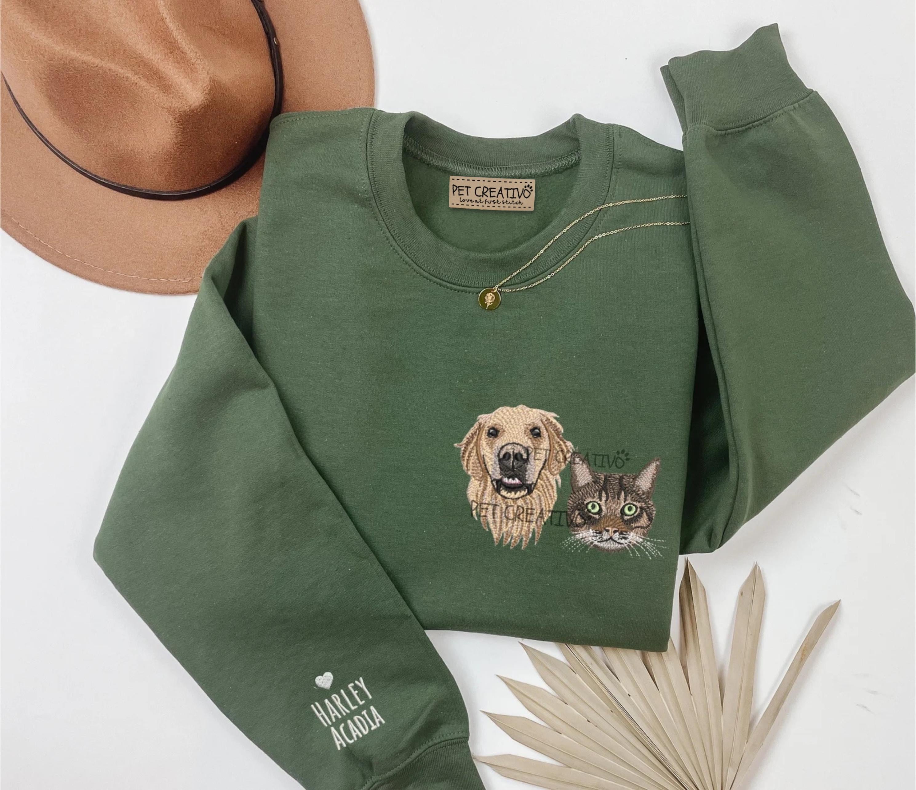 Custom Pet Portrait Sweatshirt, Embroidered Dog Sweatshirt, Personalized Pet  Crewneck, Dog Mom Gift, Mother's Day Gift - Etsy
