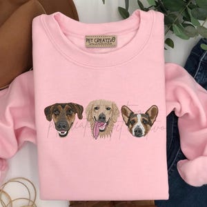 Custom EMBROIDERED Pet Sweatshirt, Custom Dog Portrait, Dog Sweatshirt, Pet Face Shirt, Dog Mom Gift, Dog Embroidery, Personalized Gifts