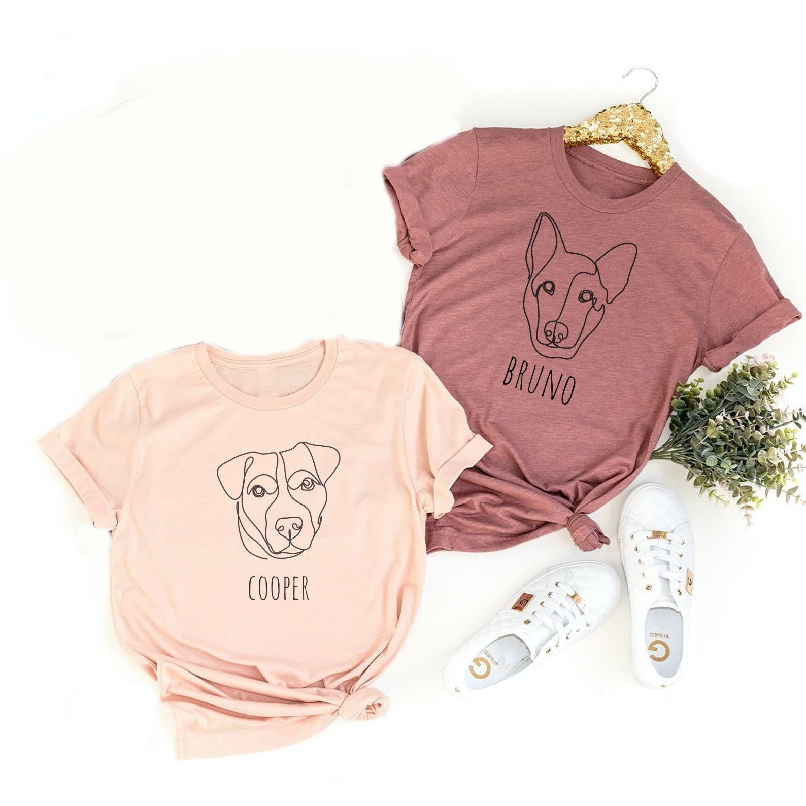 Custom Dog Line Art TShirt Personalized Pet Shirt Dog Etsy