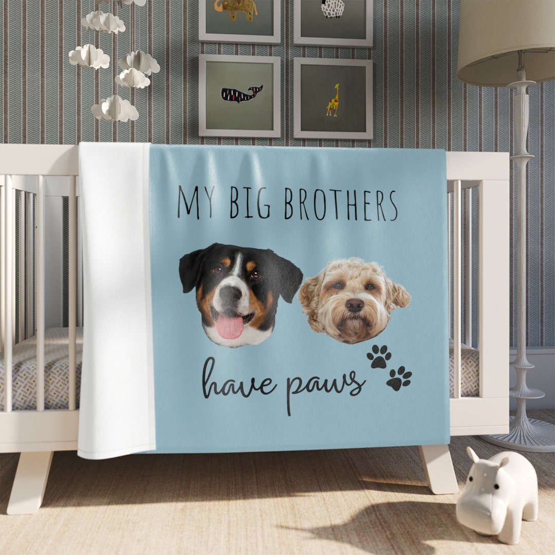 Personalized Baby Blanket With Dog Face, Custom Pet Blanket for Kids
