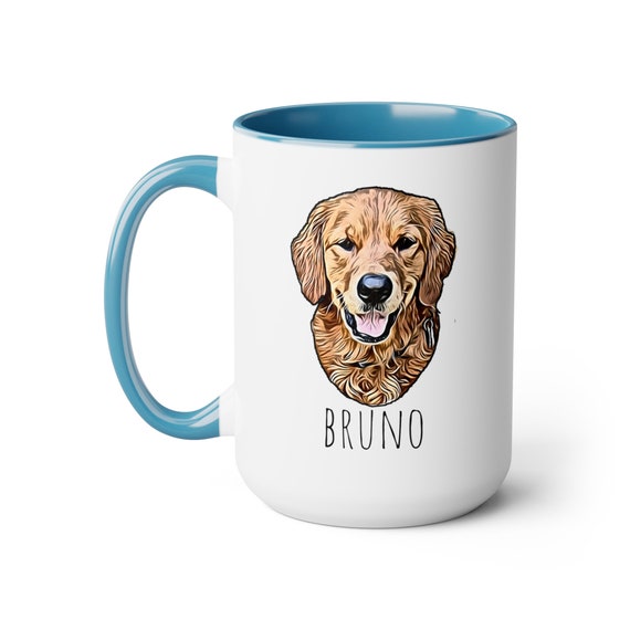 Dog face on mug discount