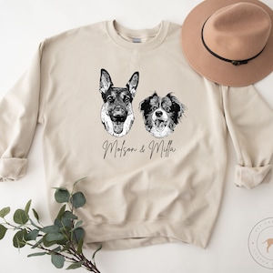 Personalized Pet Sweatshirt, Pet Gifts, Gift for Dog Mom, Custom Dog Portrait Sweatshirt, Pet Portrait, Pet Face Shirt, Dog Mom Gift image 6