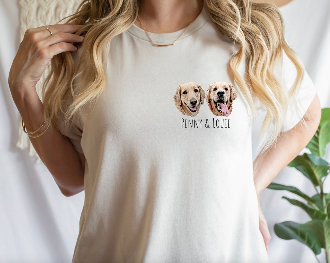 Custom Pet Portrait Shirt Personalized Dog Mom Gift Shirt From Pet