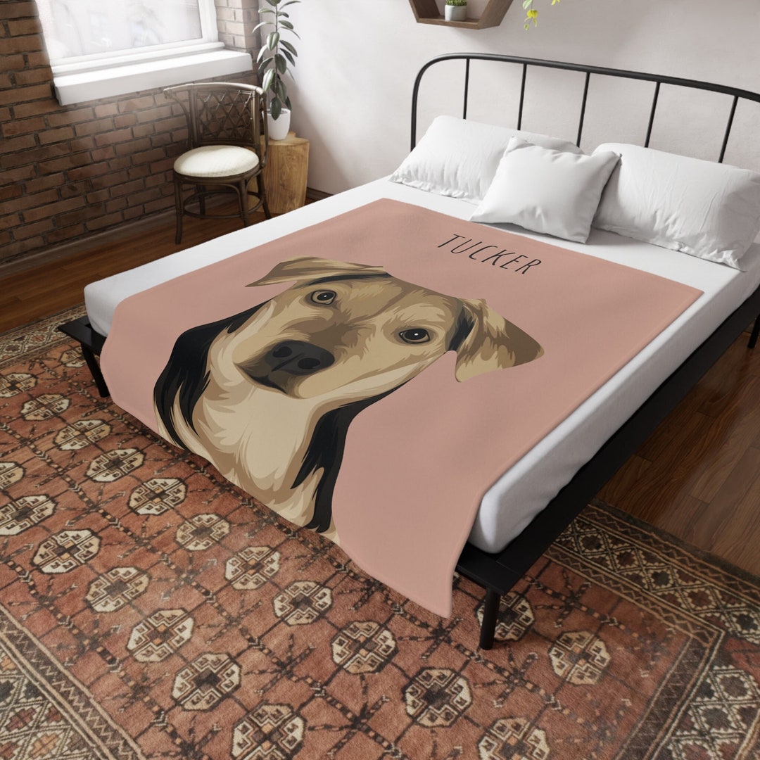 Personalized Dog Blanket, Custom Pet Blanket, Dog Face Blanket, Dog Mom