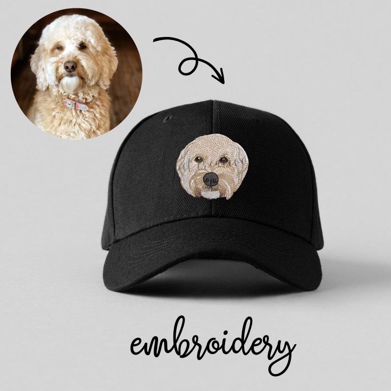 Custom EMBROIDERED Dog Hat full Color Custom Dog Portrait Etsy
