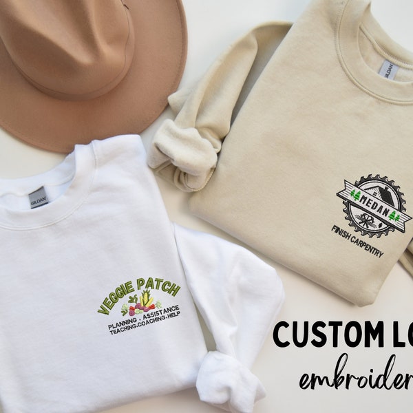 Custom LOGO EMBROIDERED Sweatshirt, Embroidered Business Logo Shirt, Company Logo Crewneck, Custom Embroidery, Logo Embroidered, UNISEX