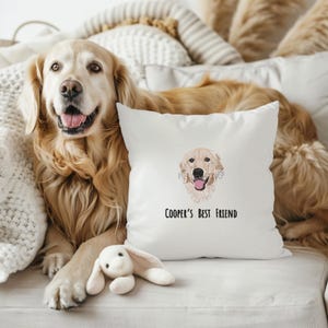 Coussin pour chambre d'enfant brodé portrait de chien personnalisé, taie d'oreiller personnalisée pour chambre d'enfant, décoration de chambre d'enfant, coussin pour chien, cadeau nouvelle maman, cadeau de baby shower