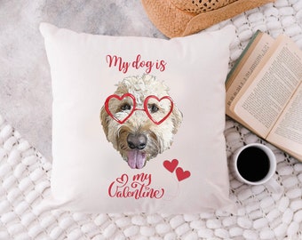 My Dog is My Valentine Pillowcase, Valentine's Day Gift for Dog Mom, Custom Pet Throw Pillow, Dog Pillow from Photo, Personalized Pet pillow