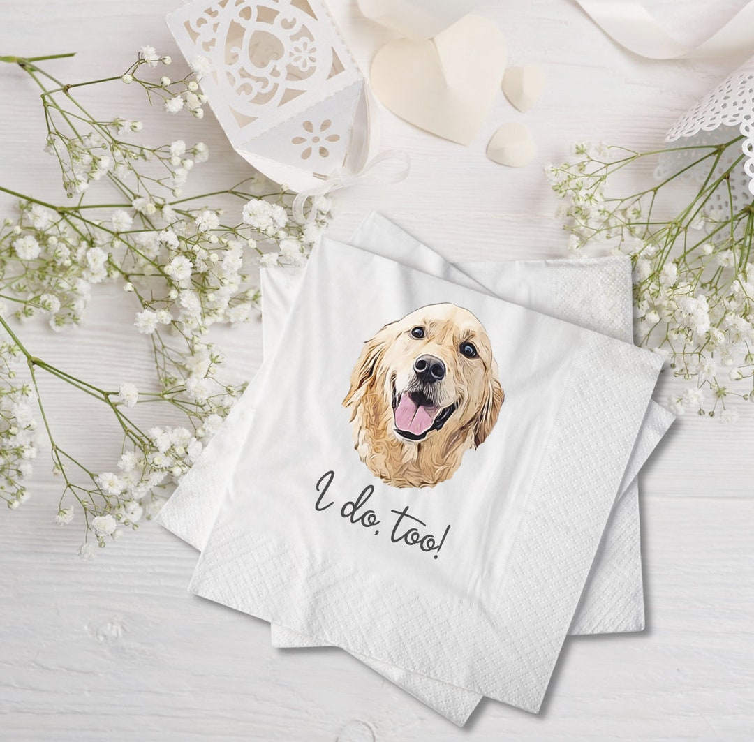 Personalized Dog Wedding Cocktail Napkins Custom Pet Napkin Etsy
