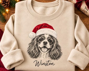 Custom Pet Portrait Sweatshirt for Christmas (UNISEX),  Personalized Dog Lover Gift, Cat Mom Gift, Christmas Sweaters