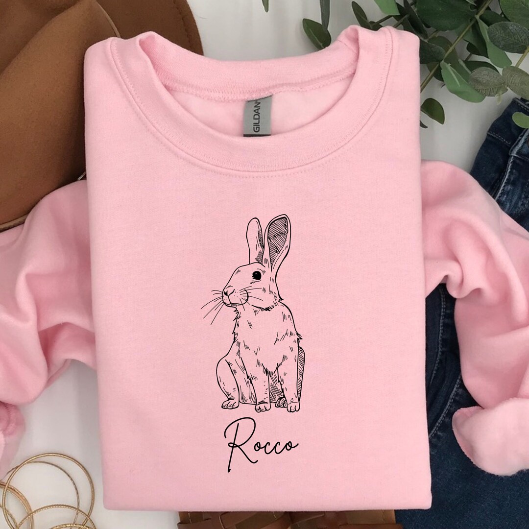 【BAON】[unisex] Pigment Rabbit Printing Brushed SweatSH Rabbit Sweatshirt Rabbit Sweater Bunny Sweater Rabbit Lover