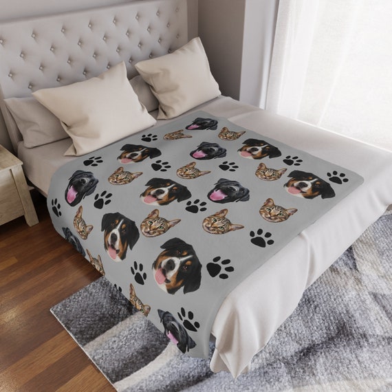 Personalized Dog Blanket Custom Pet Blanket Dog Face Blanket