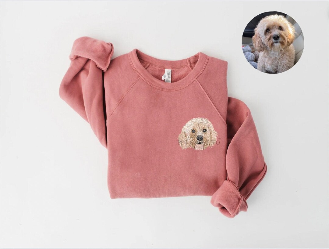 EMBROIDERED PREMIUM Fleece Pet Sweatshirt, Custom Dog Sweatshirt, Pet