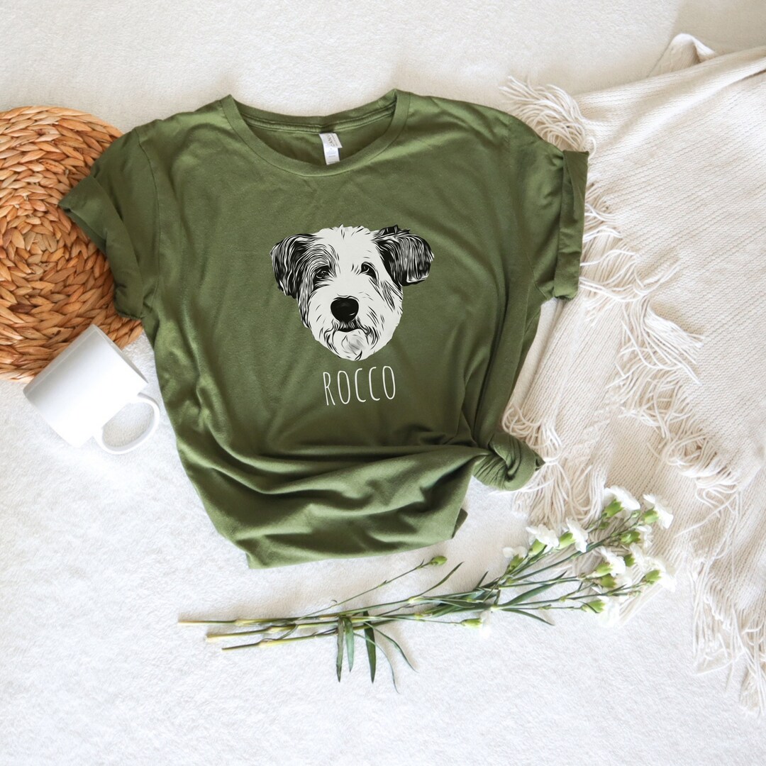 Custom Pet Portrait Shirt Personalized Dog Mom Gift Shirt From Pet