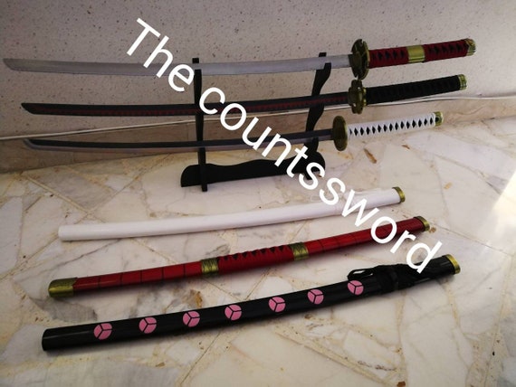 Set 3 Pcs Katanas Swords Zoro Roronoa One Piece Ichimonji Etsy Canada