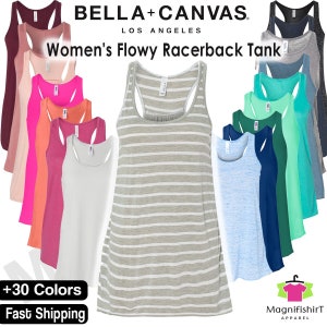 Bella + Canvas Women's Flowy Racerback Tank top. Plain Premium 8800 Blank tank top. Soft Workout Personalized add text/logo/Graphic/glitter