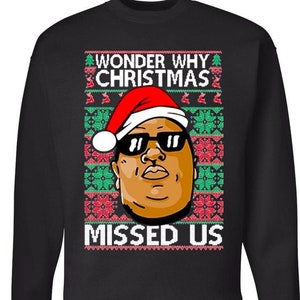 Biggie Smalls Sweater Christmas Ugly Sweatshirt, Notorious BIG Sweater