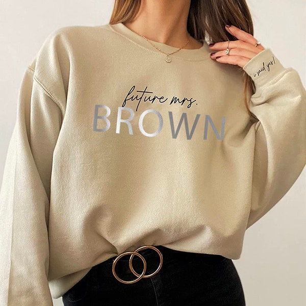 Future Mrs. Sweatshirt . I Said yes! Engagement Bride to be crewneck . Engaged Fiancee gift . Getting Married wedding Glitter bridal gift