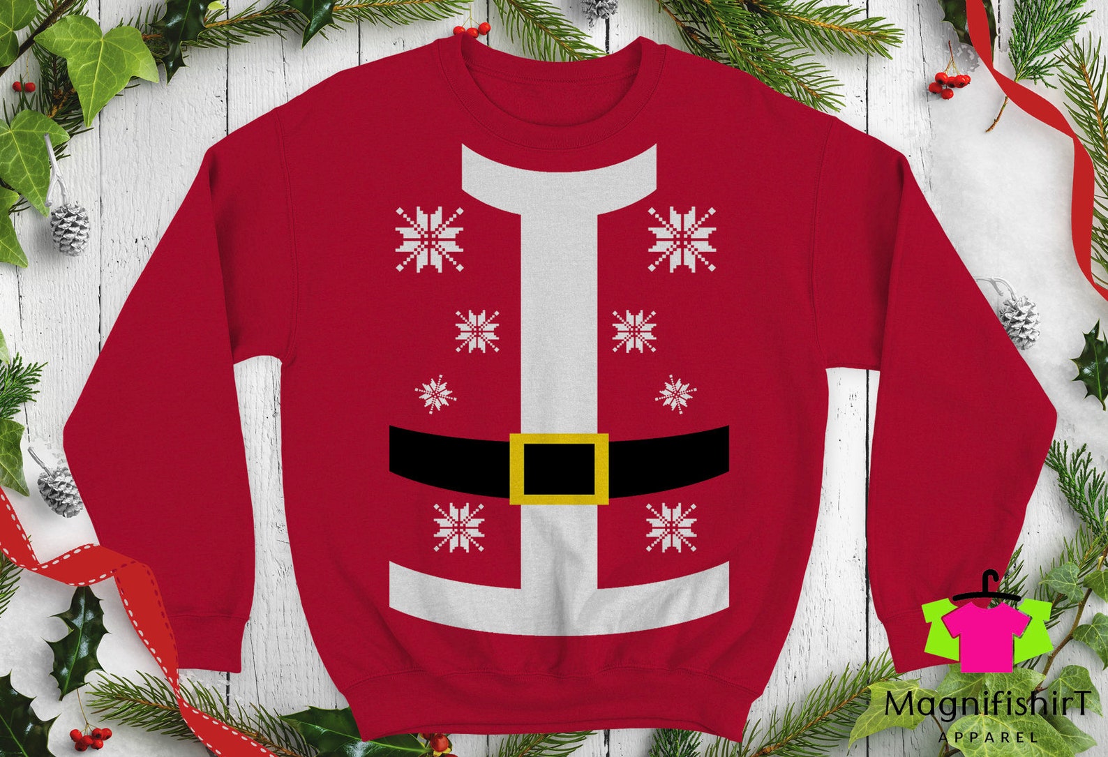 Santa suit Ugly Christmas Sweater Naughty Santa humor joke Etsy