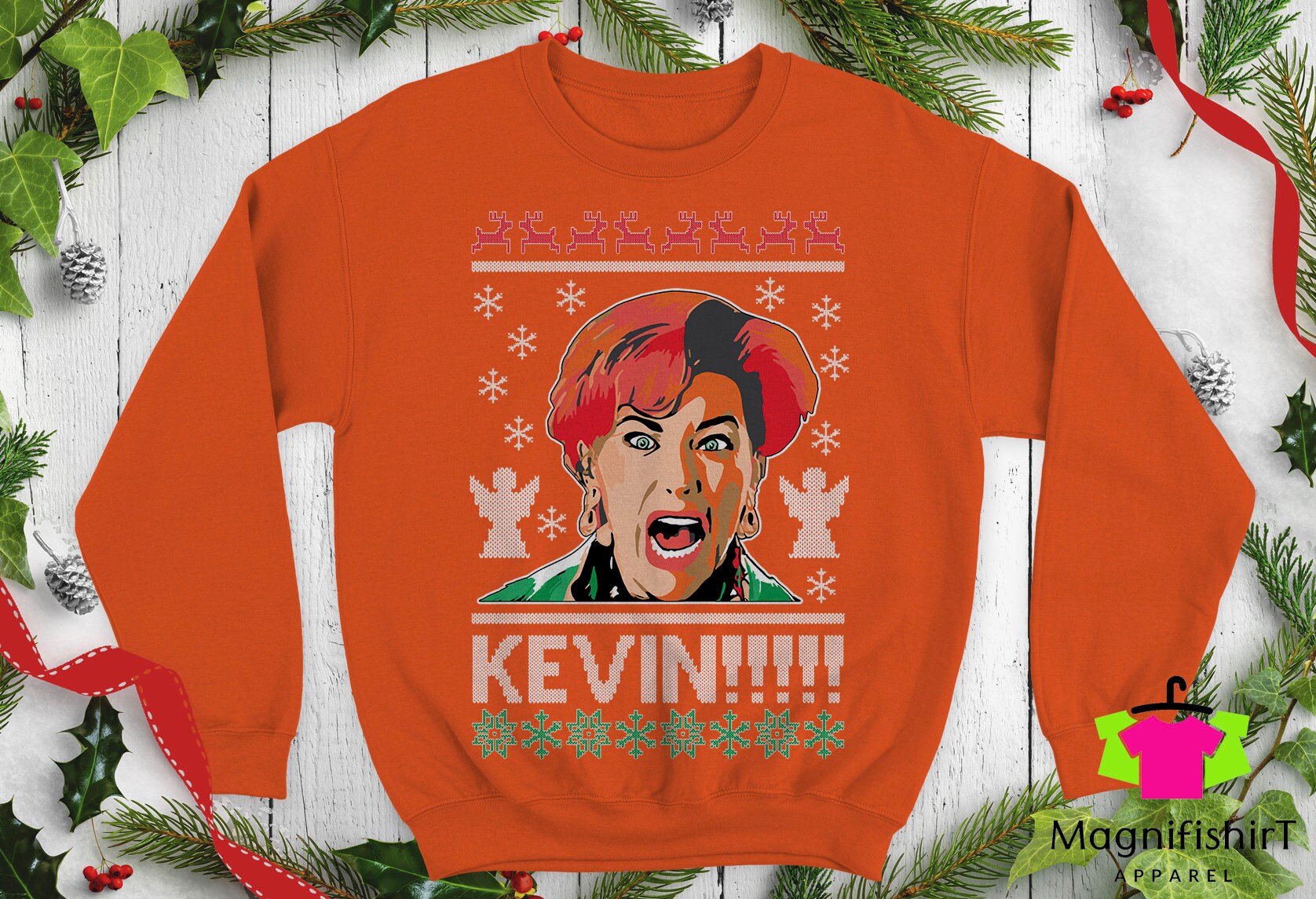 Discover Kevin!!!! Ugly Christmas Sweater. Unisex Funny home alone kate Parody xmas movies party gift Crewneck sweatshirts