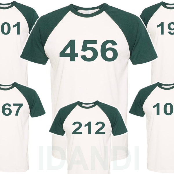 Game Player inspired Custom Numbers short Sleeve Raglan Baseball game T shirt 456 001 067