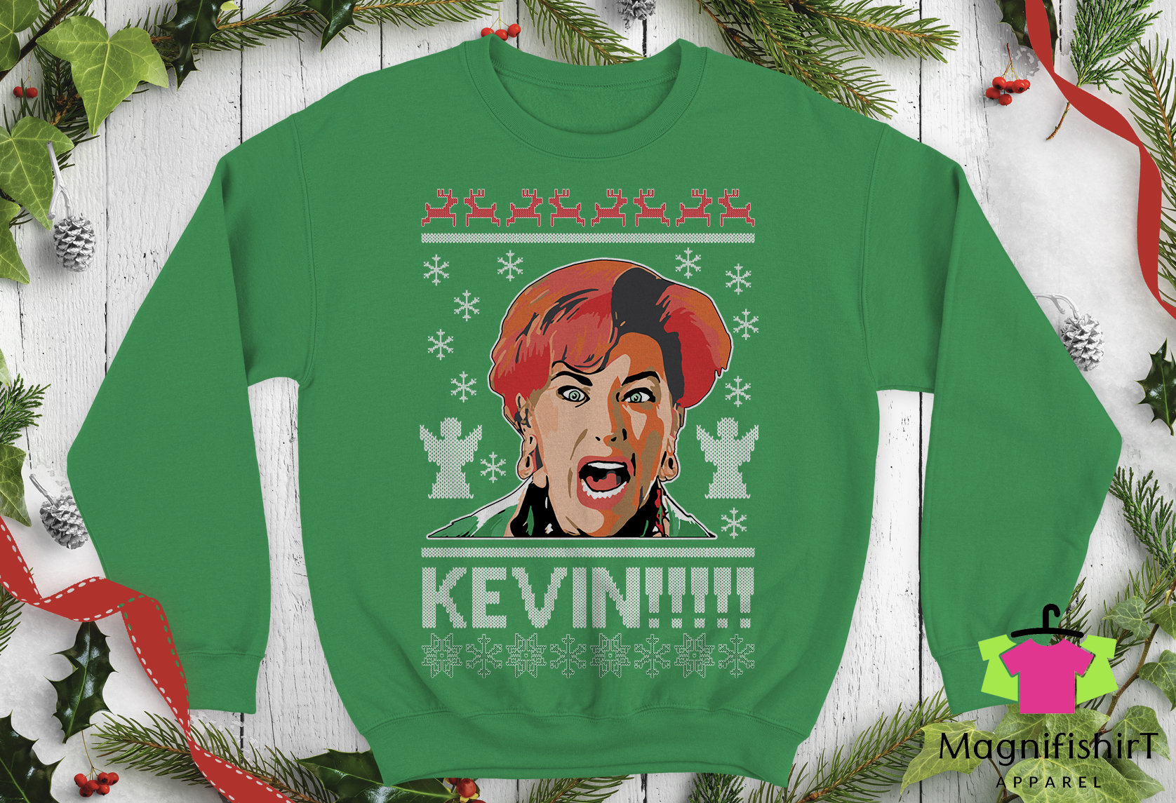 Discover Kevin!!!! Ugly Christmas Sweater. Unisex Funny home alone kate Parody xmas movies party gift Crewneck sweatshirts