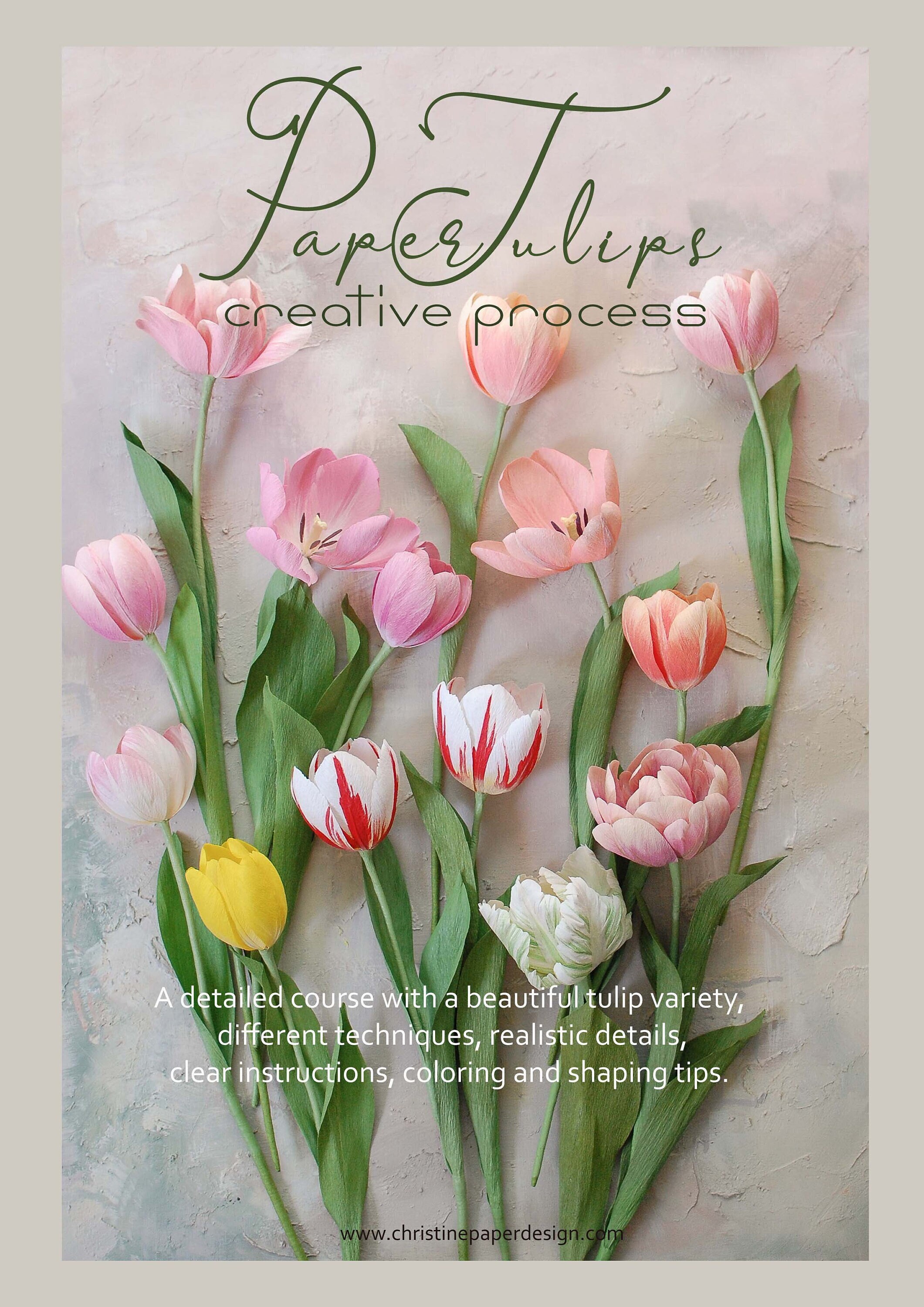 FREEBLOSS 25 Set DIY Crepe Paper Flowers Kit with Video Tutorial Flower  Template Tulip Style with 8 Colors 20x150cm Crepe Paper Sheets for Flower