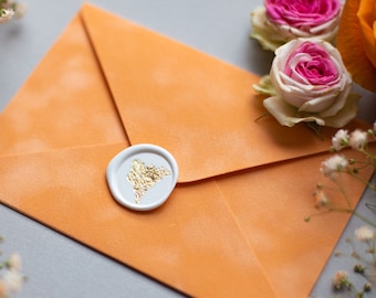 Exclusive peach orange velvet envelopes C6