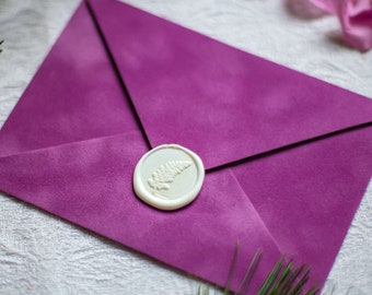 Exclusive lilac pink velvet envelopes C6