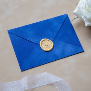 Exclusive ocean blue velvet envelopes C6