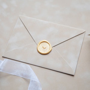 Exclusive beige velvet envelopes C6