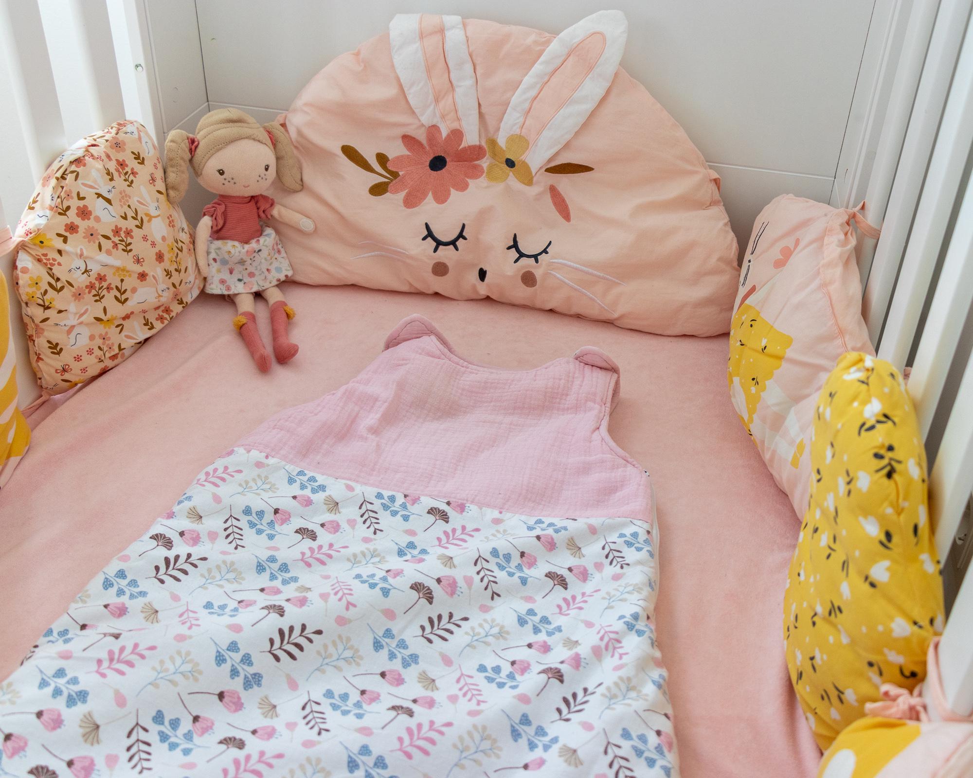 Saco de dormir para bebê com flores, saco de dormir de musselina, saco de dormir de algodão orgânico, saco de dormir rosa bebê com flores