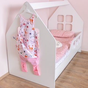 Baby Schlafsack, Kleinkind Schlafsack mit schließbaren Füßen, Bio-Baumwolle Schlafsack, Rosa Schlafsack mit Blumen
