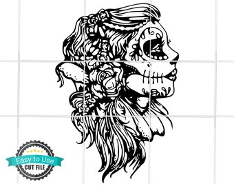 Download Sugar Skull Girl Svg Etsy