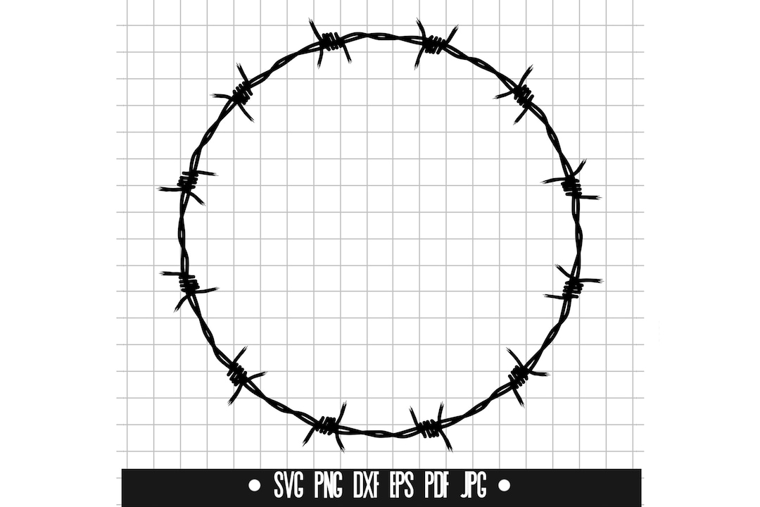 Barbed Wire Circle Frame SVG DXF PNG Cut File - Etsy UK