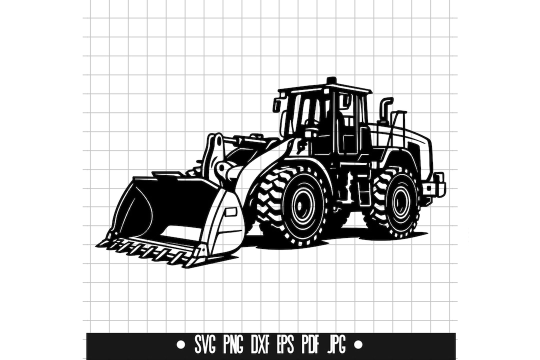 Wheel Loader SVG, Loader DXF, Loader PNG, Construction Cut File ...