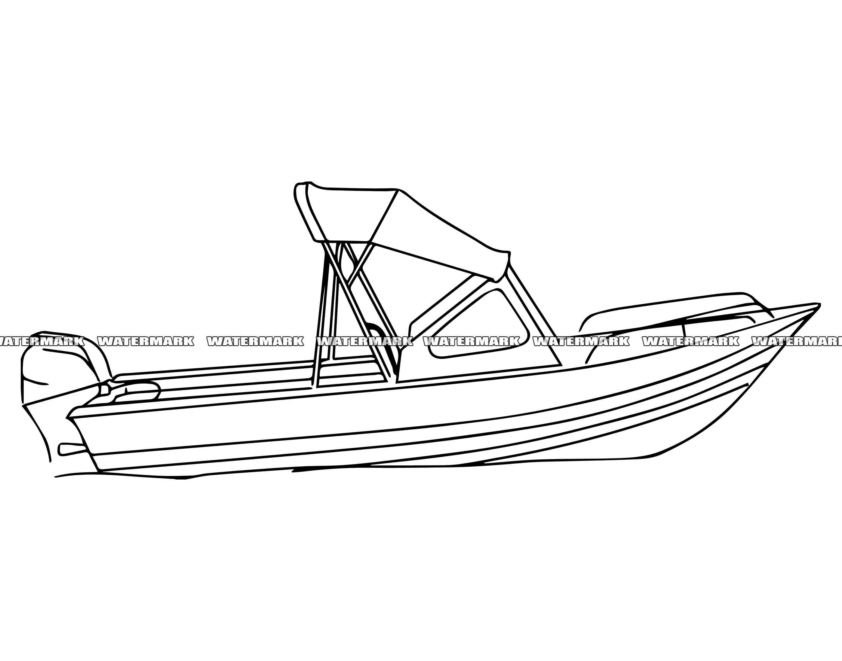 Fishing Boat SVG Fishing Boat Cut File Fishing Boat DXF Etsy